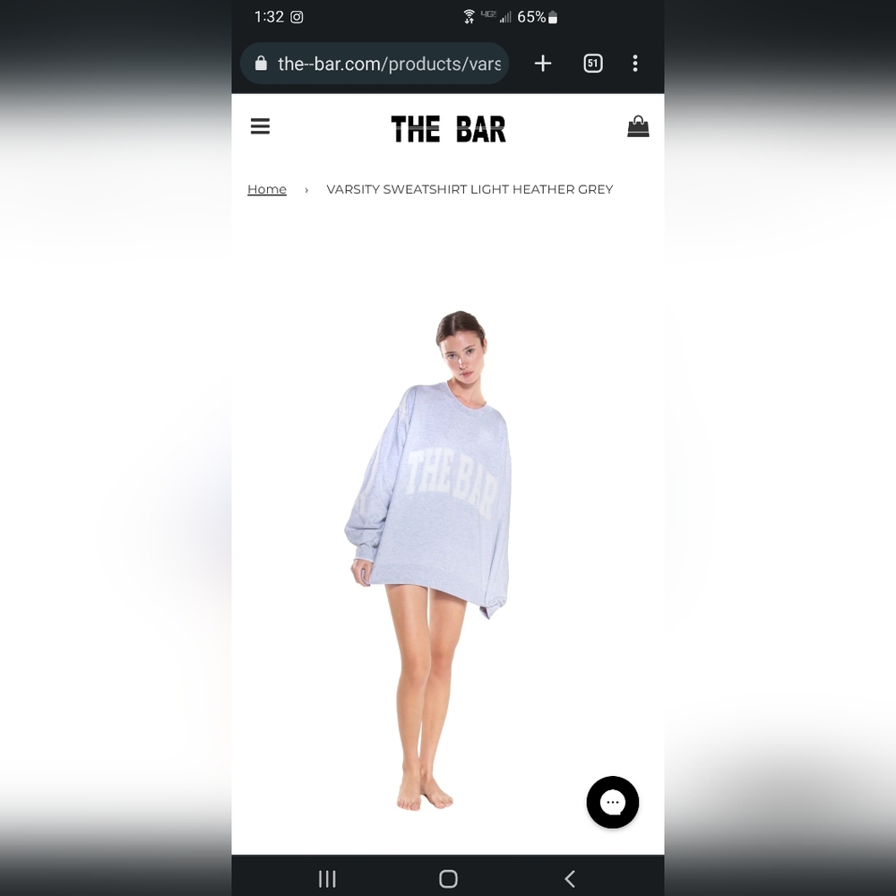 The Bar Varsity Sweatshirt Heather Gray